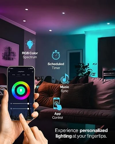 BR30 Alexa Smart Flood Light Bulb, Color Changing LED Recessed WiFi Bulb — Smart Light Bulb, Sunco