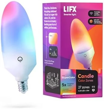 Color Smart Candle LED Bulb with Flame Effect — Smart Light Bulb, LIFX