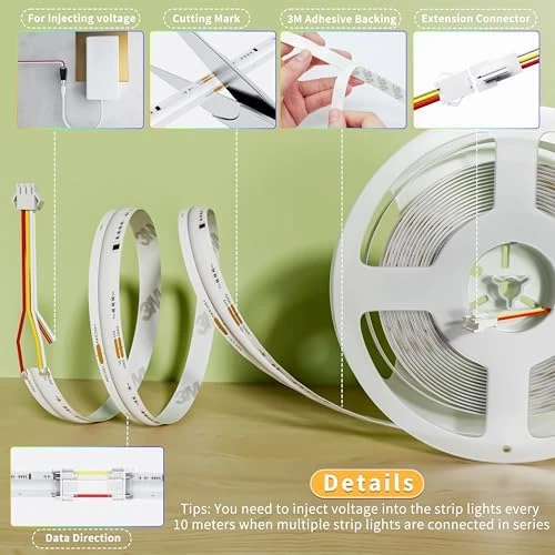 Dotless LED Lights, RGB Smart IC COB LED Strip Lights — LED Strip Lights, PAUTIX