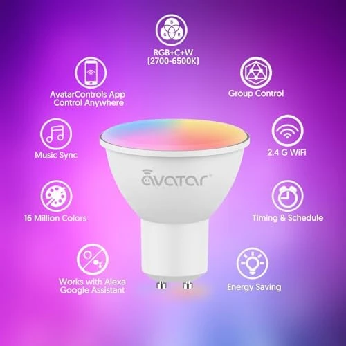 GU10 Smart Bulb 4 Pack — Smart Light Bulb, Avatar Controls
