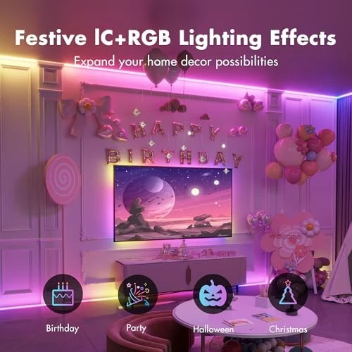 LED Light Strip Smart IC+RGB, Music Sync, 100FT — LED Strip Lights, ATHONO