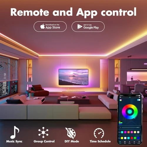 LED Light Strip Smart IC+RGB, Music Sync, 100FT — LED Strip Lights, ATHONO
