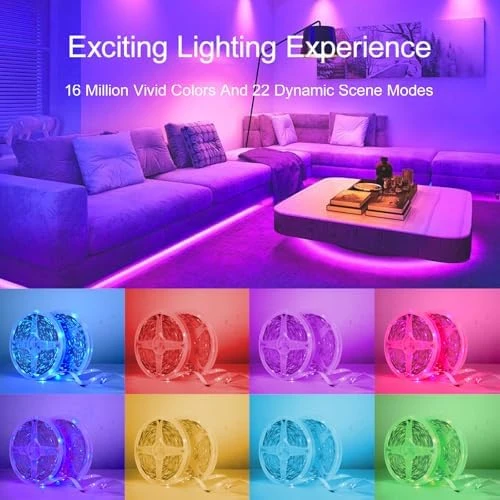 Led Lights for Bedroom 200 FT (2 Rolls 100 FT) — LED Strip Lights, HBOWMDJIA