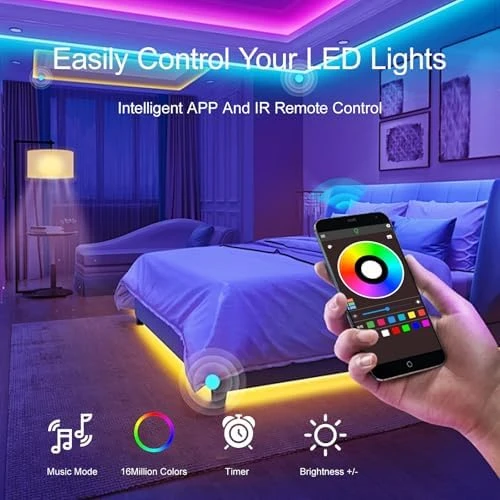 Led Lights for Bedroom 200 FT (2 Rolls 100 FT) — LED Strip Lights, HBOWMDJIA