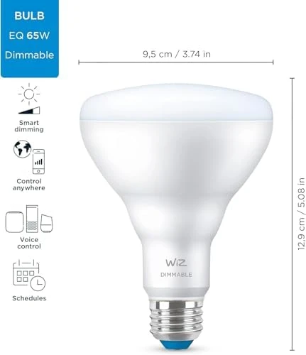 LED Smart Bulb - Pack of 2 - 650 Lumen - E26 - Indoor — Smart Light Bulb, WiZ Connected
