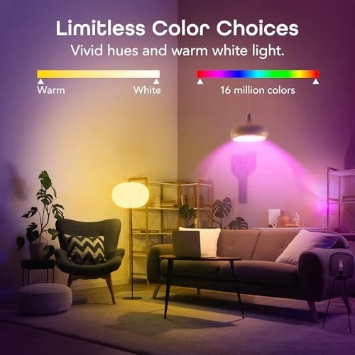 PRISMA 1050 Wi-Fi LED Light Bulb, Multicolor (2700K): Dimmable LED, A21, 75-Watt Equivalent — Smart Light Bulb, Geeni