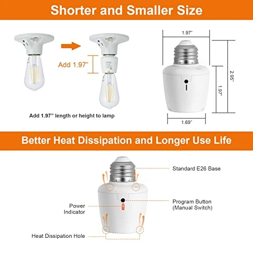 Remote Control Light Bulb Socket with Wall Mount Switch — Smart Switch, SURAIELEC