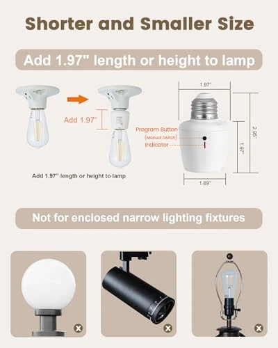 Remote Control Light Socket with Wall Switch — Smart Light Bulb, SURAIELEC