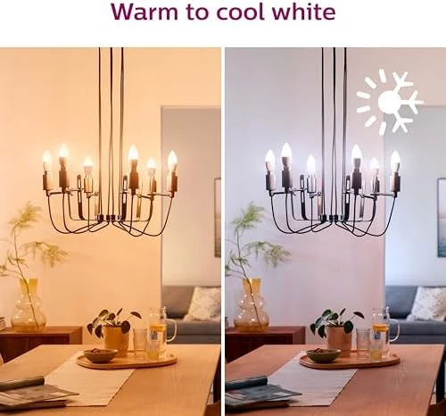 Smart 40W B12 Tunable White Smart Candle-shape 4-Pack — Smart Light Bulb, Philips