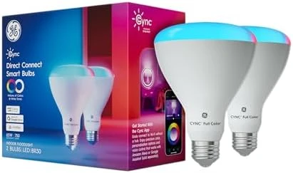 Smart BR30 LED Floodlight Bulb 2-Pack — Smart Light Bulb, Cync