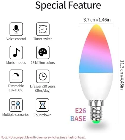 Smart Candelabra LED Bulb — Smart Light Bulb, DoHome