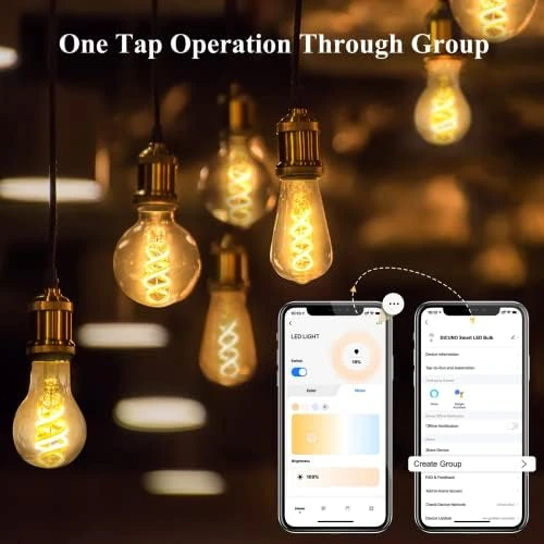 Smart Edison Bulb G80, Color Changing WiFi Smart Light Bulb — Smart Light Bulb, DiCUNO