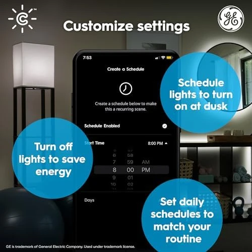 Smart LED Light Bulb, B11 Candle, Soft White, 60W Equivalent, Pack of 2 — Smart Light Bulb, GE