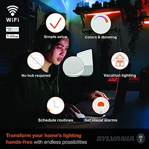 Smart LED WiFi Full Color Light Strip, 6.5 ft, Dimmable — LED Strip Lights, Sylvania