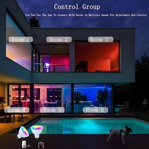 Smart MR16 LED Bulb Dimmable Color Changing — Smart Light Bulb, Wixann