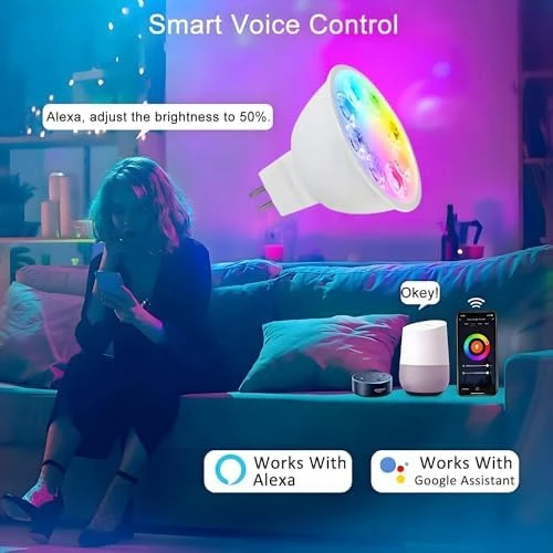 Smart MR16 LED Bulb Dimmable Color Changing — Smart Light Bulb, Wixann