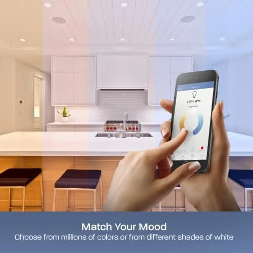 Smart Recessed Downlights, 5-6 Inch, Wi-Fi LED, Dimmable Color-Changing, 1000 Lumens — Smart Light Bulb, Feit Electric
