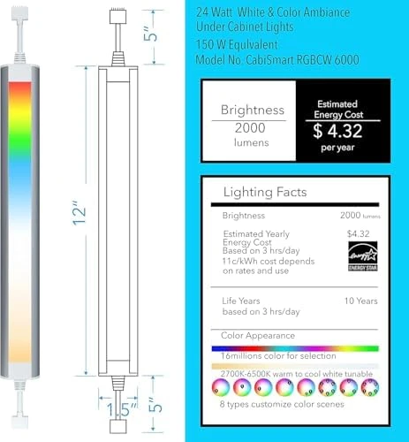 Smart Under Cabinet Lighting Strip Lights White & Color Changing Dimmable — LED Strip Lights, LAMPAOUS