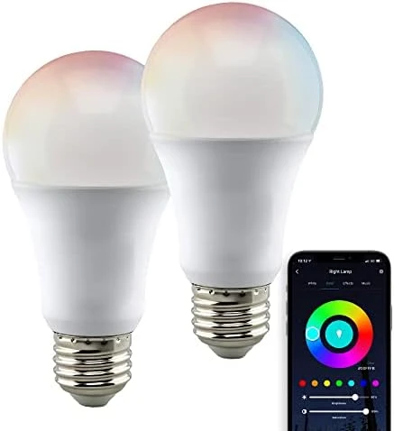 WiFi Smart LED Color-Changing Light Bulb, 2-Pack — Smart Light Bulb, Satco