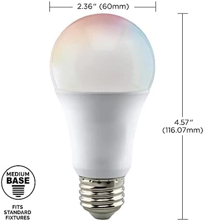 WiFi Smart LED Color-Changing Light Bulb, 2-Pack — Smart Light Bulb, Satco