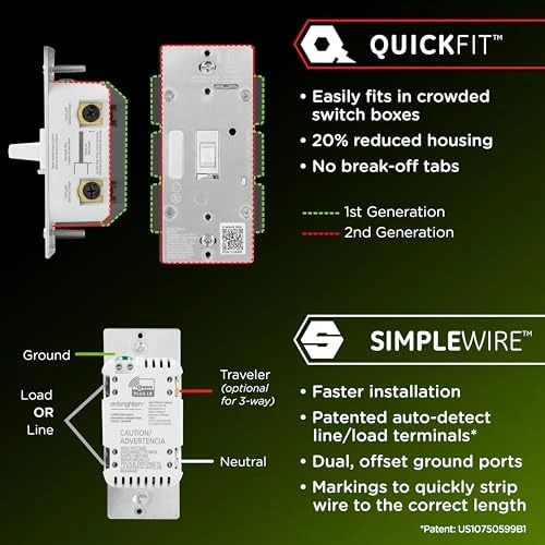 800 Series Z-Wave On/Off Toggle Switch — Smart Switch, Enbrighten