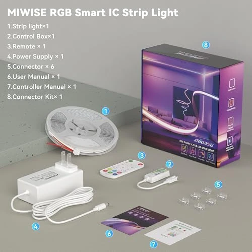COB LED Strip Light with Bluetooth APP Control and Music Sync — LED Strip Lights, MIWISE