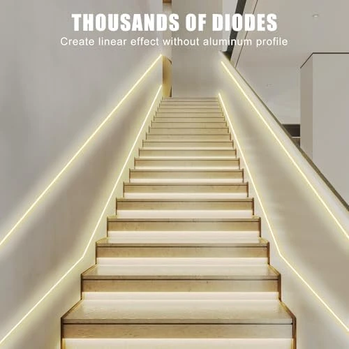 COB Led Strip Lights Max with RF Remote, 16.4ft 3000K CRI93+ Dimmable Ultra Bright Warm White — LED Strip Lights, Tatazone