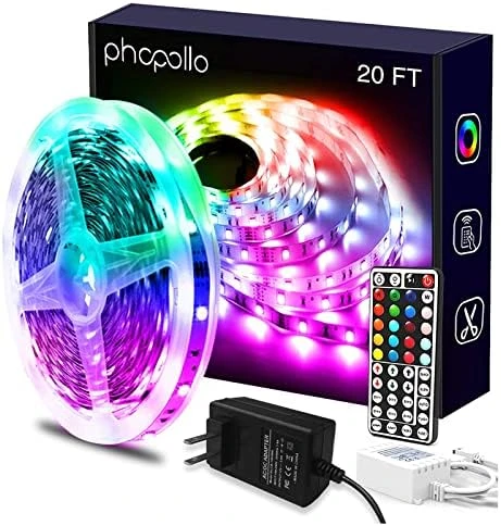LED Lights for Bedroom 200ft, Music Sync Color Changing, Smart App Control with Remote — LED Strip Lights, phopollo
