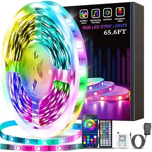 LED Strip Lights 130ft (2 Rolls of 65ft) Smart Light Strips with App Control RGB LED Lights, Music Sync Color Changing... — LED Strip Lights, Tenmiro