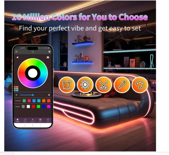 RGB LED Strip Lights 300FT (2 Rolls of 150FT) — LED Strip Lights, NBBUFF
