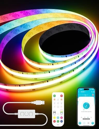 RGB Smart IC COB LED Strip Light USB 5V 6.56ft/2m — LED Strip Lights, PAUTIX