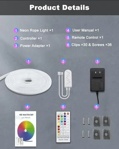RGBIC LED Strip Lights, 33Ft Neon Rope Lights — LED Strip Lights, echosari
