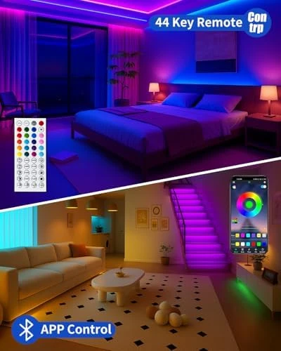 Smart LED Strip Lights 200FT (2 Rolls of 100 ft) with Remote and App Control — LED Strip Lights, BojiaLighting