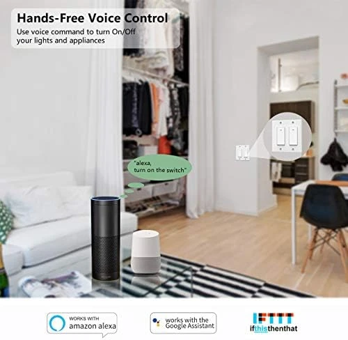 Smart Light Switch, Double Smart WiFi Light Switches, Smart Switch 2 Gang — Smart Switch, Lesim