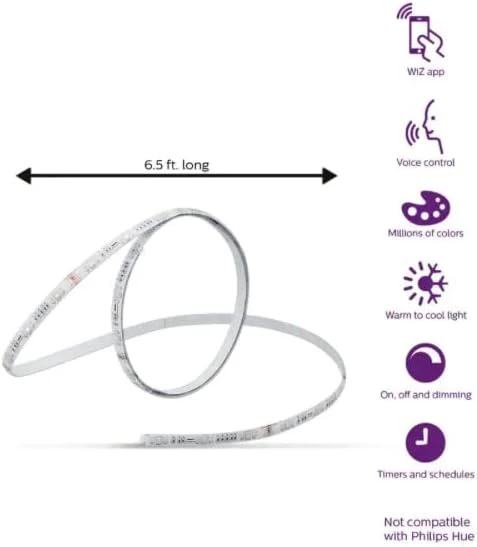 Smart Wi-Fi Connected Color and White Dimmable Tunable Light Strip Starter Kit — LED Strip Lights, Philips