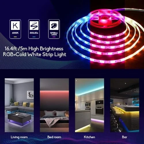 Smart WiFi RGBW LED Strip Lights Kit — LED Strip Lights, GIDEALED
