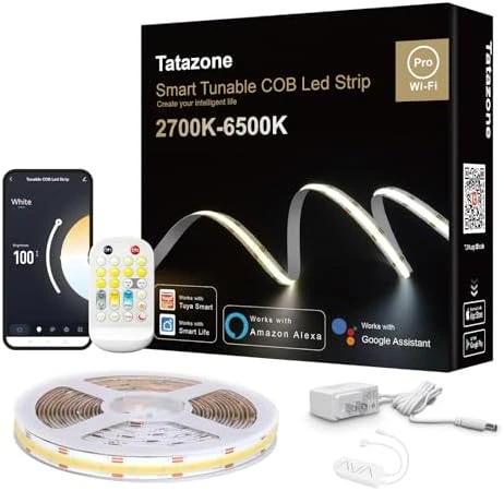 Tunable White Smart COB LED Strip Light Kit 16.4ft — LED Strip Lights, Tatazone
