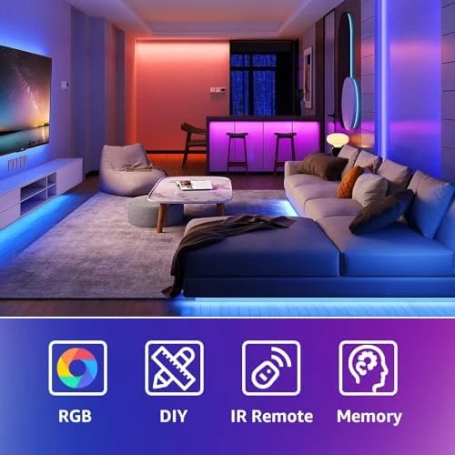 USB-Powered RGB LED Strip Lights, Music Sync & Sound-Reactive Color Changing Lights — LED Strip Lights, hyrion