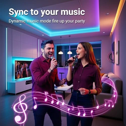 USB-Powered RGB LED Strip Lights, Music Sync & Sound-Reactive Color Changing Lights — LED Strip Lights, hyrion