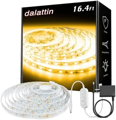 White LED Strip Lights, 20ft Dimmable Super Bright 24V 6500K 360 LEDs — LED Strip Lights, dalattin