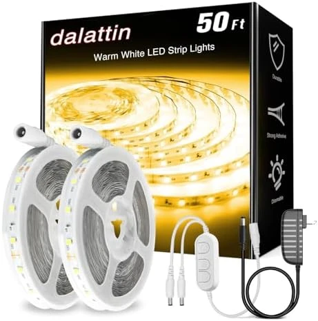 White LED Strip Lights, 20ft Dimmable Super Bright 24V 6500K 360 LEDs — LED Strip Lights, dalattin