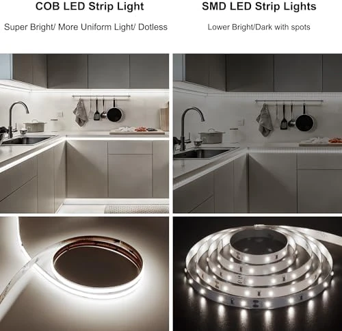 White Motion Sensor COB LED Strip Light — LED Strip Lights, AXMOTUT