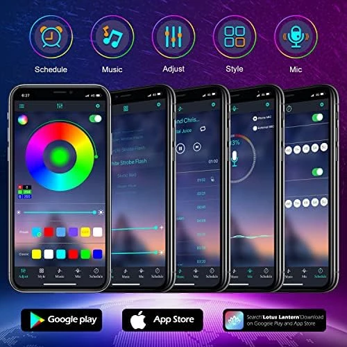 100Ft Outdoor Waterproof LED Strip Lights, Music Sync RGB — LED Strip Lights, FBZ