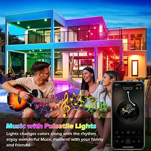 100Ft Outdoor Waterproof LED Strip Lights, Music Sync RGB — LED Strip Lights, FBZ