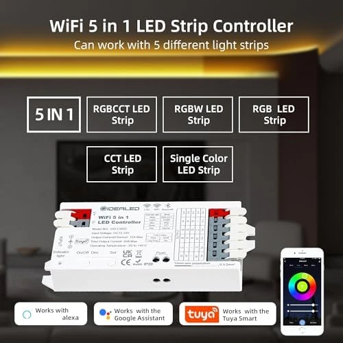 5 in 1 WiFi LED Controller for Strip Lights — LED Strip Lights, GIDERWEL
