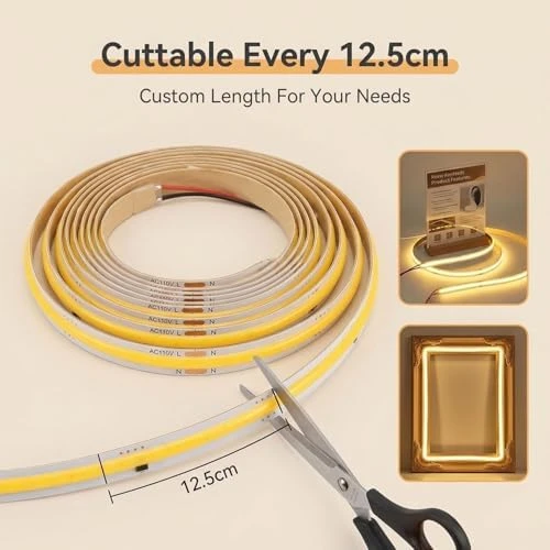 AC 110V COB LED Strip Light Non-Waterproof Smart IC — LED Strip Lights, saiyuchen