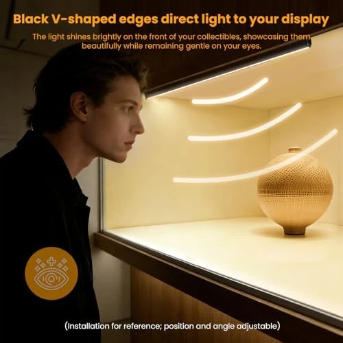 Black Shelf Lights, LED Bookcase Lighting Compatible with Alexa, WiFi Dimmable 2700K Under Shelf Lighting for Bookshelf,... — LED Strip Lights, Lumtide