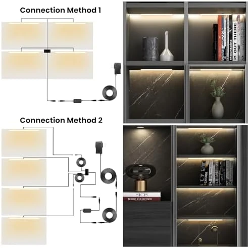 Black Shelf Lights, LED Bookcase Lighting Compatible with Alexa, WiFi Dimmable 2700K Under Shelf Lighting for Bookshelf,... — LED Strip Lights, Lumtide