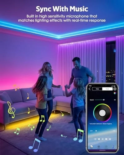 Bluetooth USB RGB COB LED Strip Lights 6.56FT with Remote Control — LED Strip Lights, Samsion