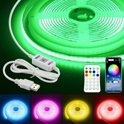 Bluetooth USB RGB COB LED Strip Lights 6.56FT with Remote Control — LED Strip Lights, Samsion
